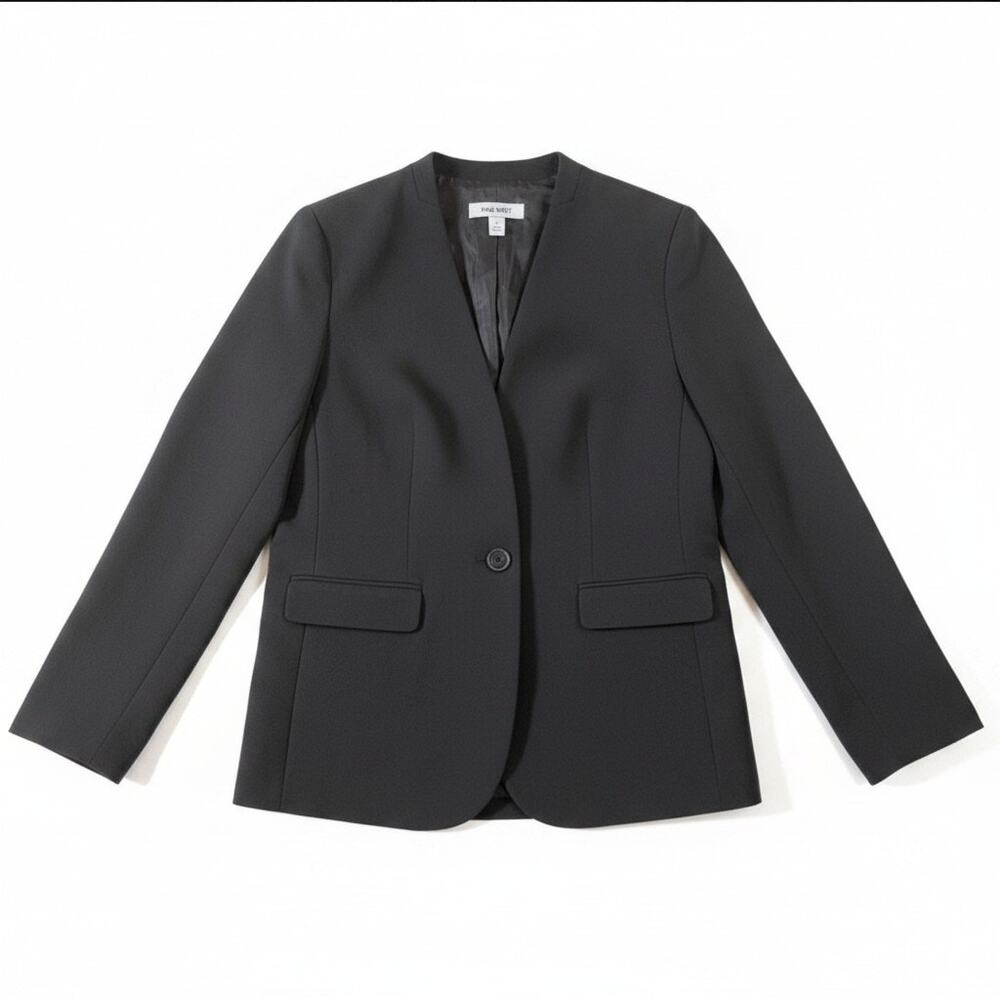 NWT Nine West Single Button Blazer Black 4 Business Career Office Modern Uniform